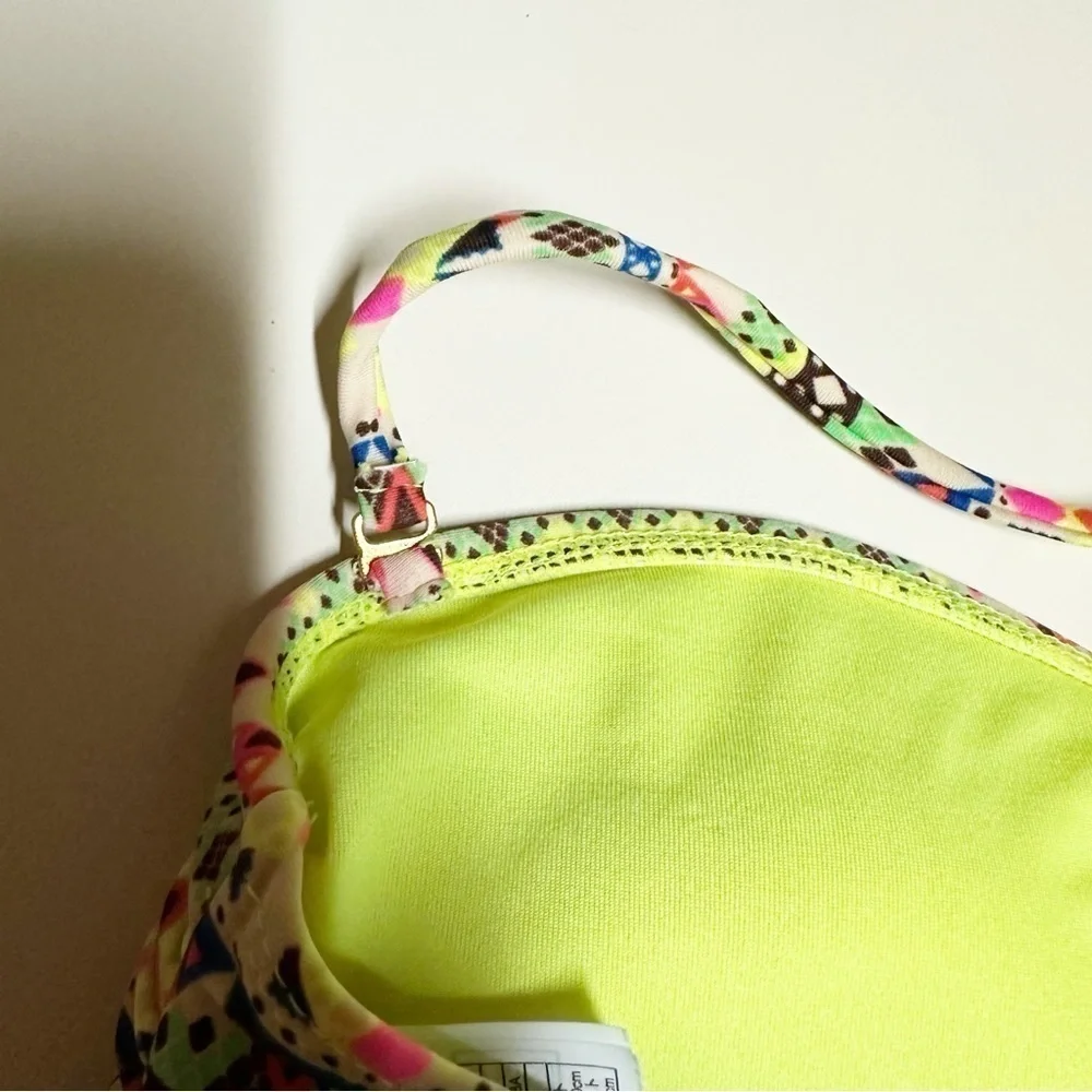 Forever 21 Womens Bikini Bright Neon Top Size Large